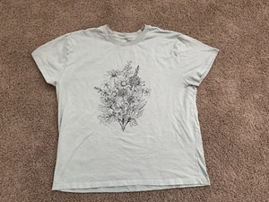 T-shirt maglietta donna DOE taglia 2X verde floreale cotone manica corta - Foto 1 di 3