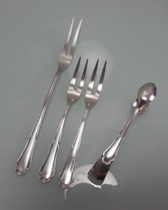 3 x Aufschnittgabel + Zuckerzange Martin Barbara versilbert 90er Silberauflage - Picture 1 of 3