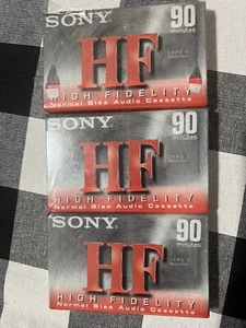 SONY HF 90 Minute Blank Audio Cassette Tapes Type I High Fidelity 3 Pack - Picture 1 of 2