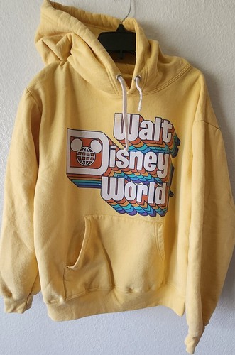 A BATHING APE (BAPE) Felpa con cappuccio vintage Walt Disney World retrò anni 70 logo giallo uomo PICCOLA
