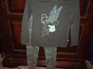 T10 NWT/NWOT Girls Size XL 12 Gap Disney 2pc Tinkerbell Set Outfit Top Leggings - Picture 1 of 6