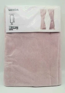 IKEA LENDA Curtains with Tie Backs, Light Pink, 55X98” One Pair 104.444.74 - Picture 1 of 7