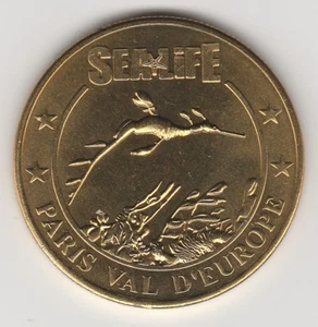 A 2016 TOKEN MEDAILLE SOUVENIR M&P - 77 711 AQUARIUM SEA LIFE HIPPOCAMPE FEUILLE - Picture 1 of 2