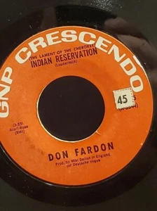 DON FARDON 7" 45 RPM "Indian Reservation" & "Dreaming Room" G Condition - Picture 1 of 6
