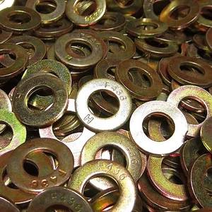 (250) 1/2 F436 tipo 1 lavadora plana redonda chapada en zinc amarillo duro - Imagen 1 de 3