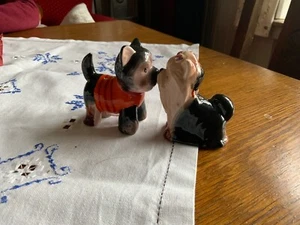 Salz und Pfeffer Streuer, Hunde, Keramik, 50er Jahre - Bild 1 von 3