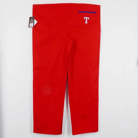 MLB TEXAS RANGERS Unisex Large Red Medical Scrub Pants -New Cover