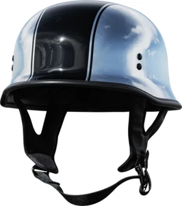 HIGHWAY 21 - 9mm German Beanie Helmet, Chrome/Black Striping, Medium - Bild 1 von 7
