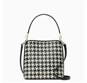 Kate Spade Darcy Houndstooth borsa a secchio, nuova con etichette $379 al dettaglio - Foto 1 di 10
