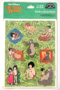 Jungle Book Vintage Stickers Lot of 4 Sheets/Walt Disney/Hallmark/Baloo - Picture 1 of 2