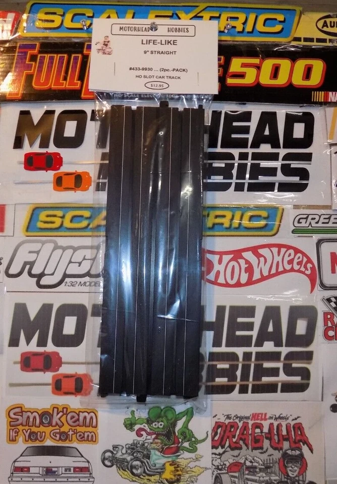 LIFE-LIKE, 9" STRIAGHT, HO SLOT CAR TRACK, #433-9930, (PAQUETE DE 2 piezas) Foto 1 de 1