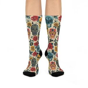 Skull Crazy Socks, Novelty Socks, Fun Crew Socks, Quirky Sock Gift, Unique - Picture 1 of 5