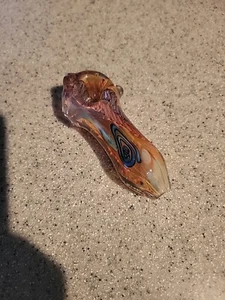 RARE Hand Made GLASS SMOKING PIPE HAND BLOWN 4.5" - Picture 1 of 9