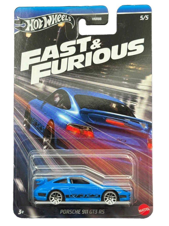 Porsche 911 GT3 RS Hot Wheels 2024 HW Fast & Furious 5/5 azul Foto 1 de 4