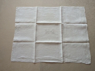 Belle Serviette de Table en Lin ou Métis Monogrammée HC - Photo 1/4