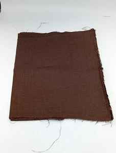 100% Irish Linen Fabric craft sample Dark Brown 150cm x 20cm approx KY - Picture 1 of 4