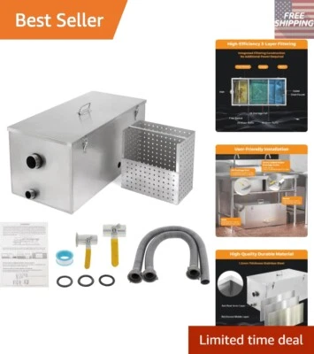 Trampa de grasa de alta resistencia con caudal de 13 GPM - Fácil instalación para cocinas Foto 1 de 4