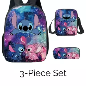 Lilo & Stitch Backpack with Matching Pencil Case & Purse 3 Piece Set Adjustable - Picture 1 of 5