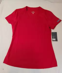 Med couture scrubs women Tuck In Chest Pocket Top Red XS 7448 - Picture 1 of 8