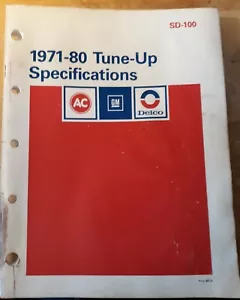 AC GM Delco 1971 - 80 Tune-Up Specifications SD-100 20JS-1433-F4F - Picture 1 of 5
