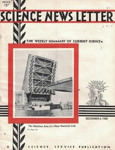 1930 Science Newsletter December 6 - X-Rays; Oldest Eskimo find; King Solomon - Picture 1 of 1