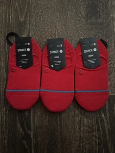 Stance 3er Pack lässige gekämmte Baumwolle leichte gepolsterte rote unsichtbare Socken Damen M - Bild 1 von 3