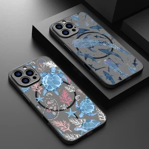 Für iPhone 16E 16 Pro Max 15 14 13 Magnet Hai Schildkröten Stoßfest Case Hülle - Bild 1 von 12