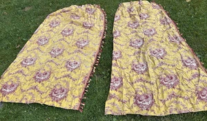 Waverly Drapes 81 in x 24 in Toile de Jouy Rooster Motif Tassels French Country - Picture 1 of 20