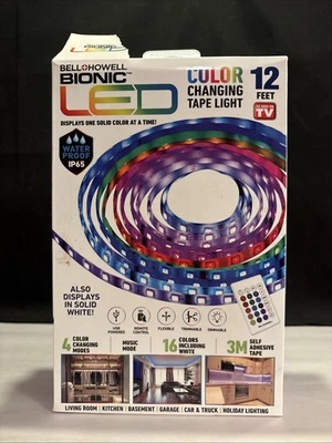 Bell + Howell Bionic LED 12' Luz de Cinta Cambiante de Color con Control Remoto - Nuevo Sellado Foto 1 de 4