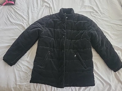 Chaqueta acolchada de terciopelo negra American Girl para niñas talla L Foto 1 de 4