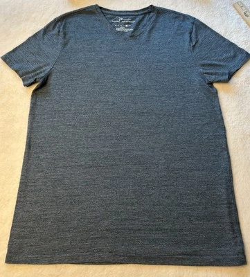 Camiseta para hombre Marc Anthony de algodón con cuello en V talla L gris jaspeado con rayas verde azulado Foto 1 de 4