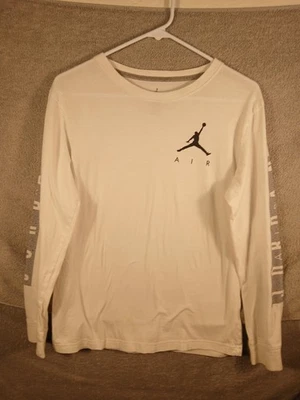 Jordan Jumpman Long Sleeve Shirt White Gray Youth XL 13-15 Years Pullover - Image 1 of 4