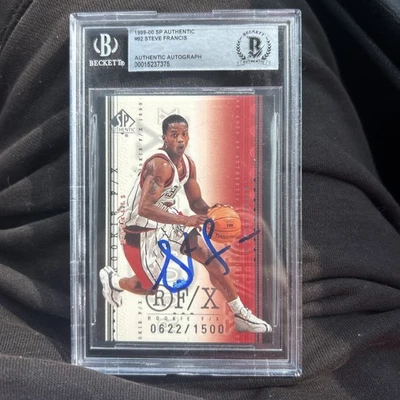 BAS 1999-00 SP Authentic Steve Francis #92 BGS Auto Rookie RC /1500 Rockets Card - Image 1 of 3