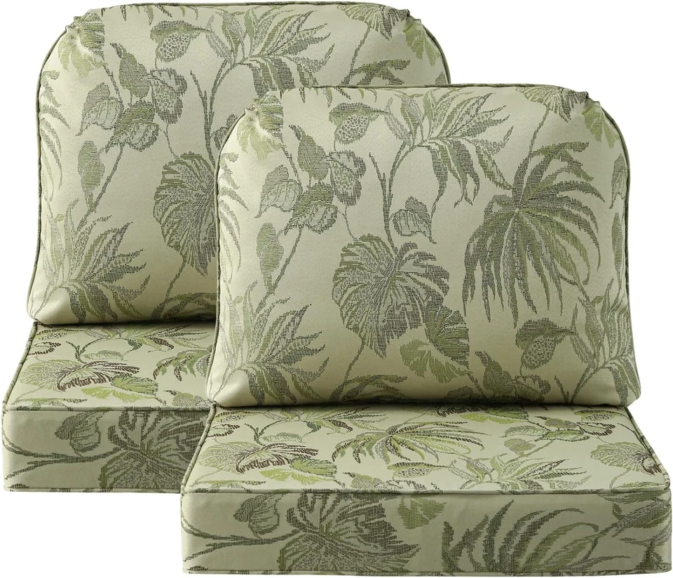 Juego de 2 Cojines para Muebles de Patio - Cojines de Asiento y Respaldo Profundos para Exterior 24x24, Dar Foto 1 de 4