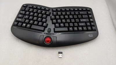 ADESSO WKB-3150UB Tru-Form Media 3150 2.4 Ghz Wireless Ergo Trackball Keyboard - Image 1 of 4