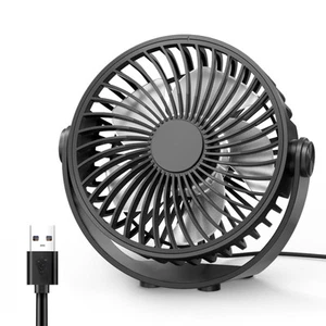 USB Desk Fan, 5 Inch Mini Portable, 3 Speeds Strong Airflow Personal Desktop,... - Picture 1 of 7