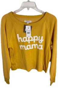 Women’s Grayson/ Threads Cutoff Style Long Sleeve Fleece Lined Top-XS- Yellow - Picture 1 of 19