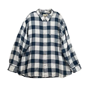 Levi's Vintage Silver Tab Oversized Flannel Shirt Mens XL Blue White Plaid - Picture 1 of 4