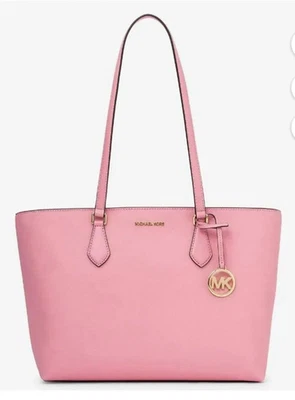 Michael Kors Sheila Leather Multi-Function Large Tote Bag Color: Carnation NEW - Image 1 of 4