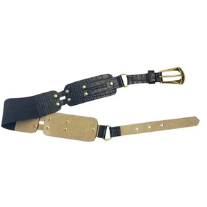 BCBGMaxAzria Wide Statement Belt in Black and Gold Size S - Picture 1 of 9