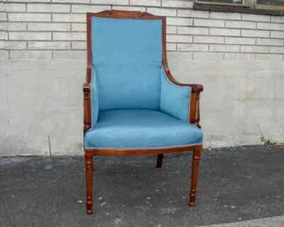 great English Sheraton living room Chair 19th C New Upholstery & Restored - Image 1 of 4