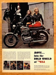 1968 BSA 650 THUNDERBOLT MOTORCYCLE—QUEEN'S GUARD ON HORSE—ORIGINAL MAGAZINE AD - Picture 1 of 1