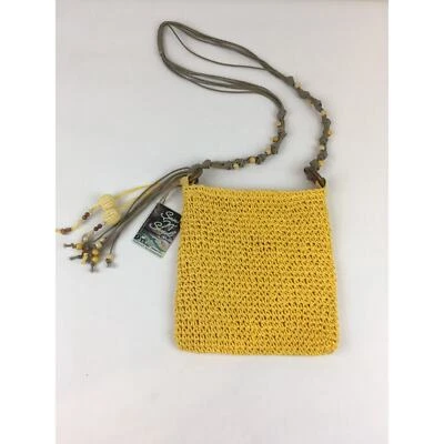 NUEVO con Etiquetas Cartera Bandolera Sol N Arena Amarillo Con Cuentas Shell Foto 1 de 4