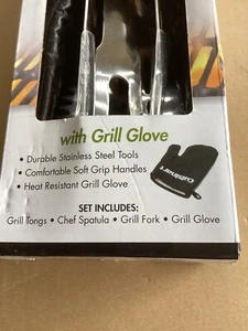 Cuisinart 3-Piece Grilling Tool Set w/Glove NEW - Picture 1 of 2