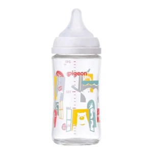 Pigeon Baby Bottle ZOO Milk Bottle 240ml Heat Resistant Glass - Picture 1 of 7
