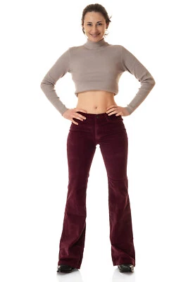 Comycom Damen Cord Bootcut Hose SlimFit bordeaux - Bild 1 von 4