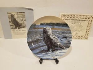 Collector Plate - 14595C The Snowy Owl by Jim Bauoin (Bradex 84 K418.1) Knowles  - Picture 1 of 2