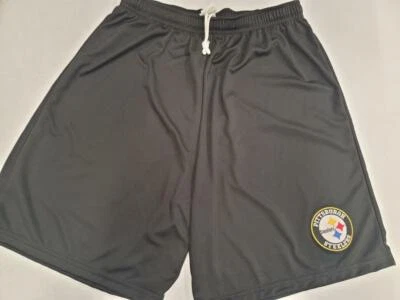 0725 Mens NFL PITTSBURGH STEELERS Polyester SHORTS Circle BLACK GOLD - Image 1 of 2