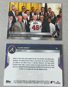2022 Topps Now #961 Atlanta Braves 2021 World Series JOE BIDEN President PR 1620 - Picture 1 of 12