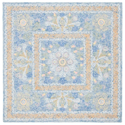 SAFAVIEH Micro-Loop MLP522M Handmade Blue / Green Rug - Image 1 of 4